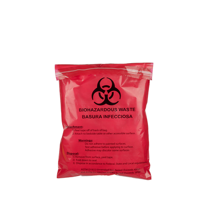 Abfall Convinent 2 Mil Stick-On Biohazard Red Medical sackt 28 x 38 cm ein