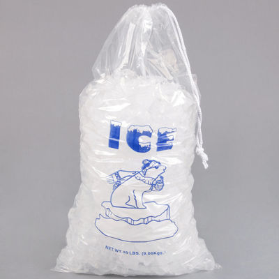 Eis-Block-Plastiktaschen LDPE 20lb siegeln dauerhafte mit Zugschnur-Schließung heiß