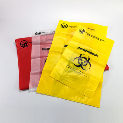 HDPE Biohazard-Wegwerfautoklav-Tasche, gelbe medizinische Müllentsorgungs-Taschen