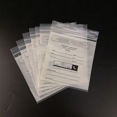 Wasserdichter Polyplastiktasche-Medizin-Reißverschluss LDPE für das Pillen-Zuführen