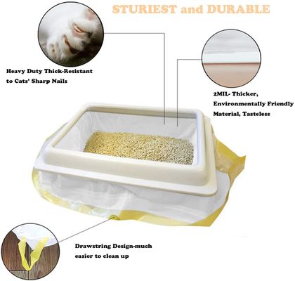 Gerochenes und Unscented-Zugschnur LDPE Cat Litter Box Liners