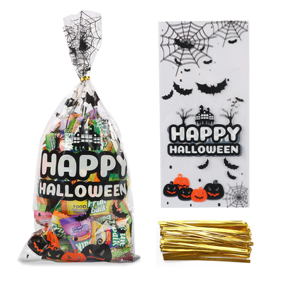 Pp.-LDPE-Kunde, der 150 Stück-Halloween-Zellophan-Taschen druckt