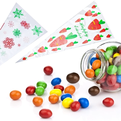200 PCS Kegel-Tasche 6 x 15 Zoll-klare Dreieck-Festlichkeits-Taschen mit Torsions-Bindungen für handgemachtes Plätzchen
