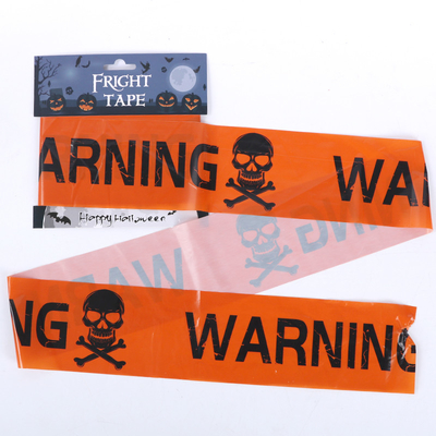 Schrecken-Band-Orange der Dekorations-0.1mm starke Halloween, die 30ft Plastik warnt